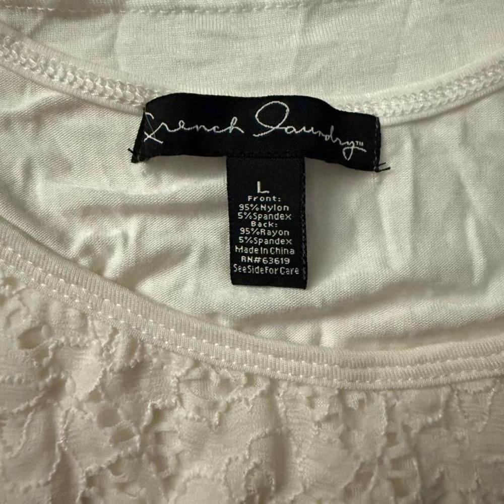 Cream lace tank top from French Laundry Size L - Picture 5 of 7